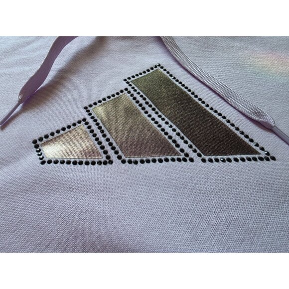 Adidas Womens Lilac Logo Hoodie Sweatshirt Size S NWT - Picture 5 of 10